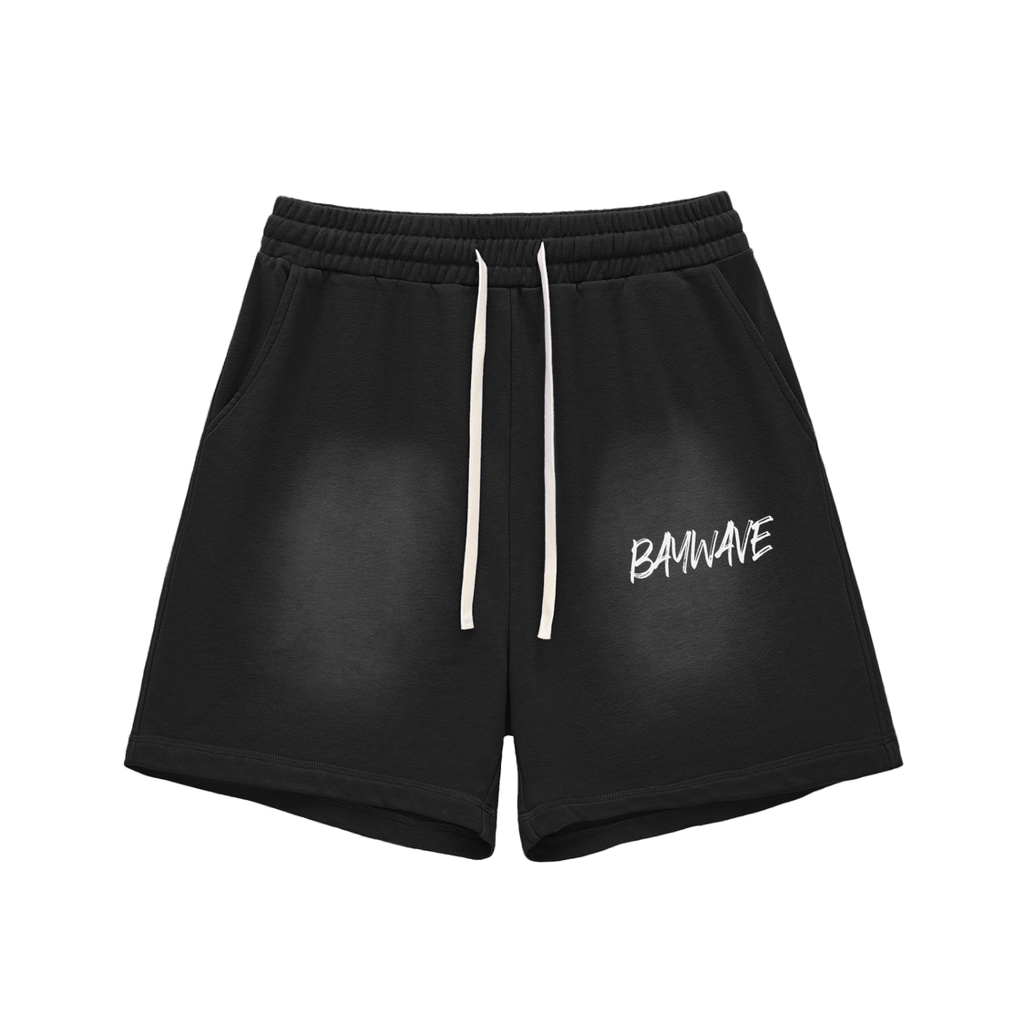 Sun Fade Raw Edge Cotton Shorts